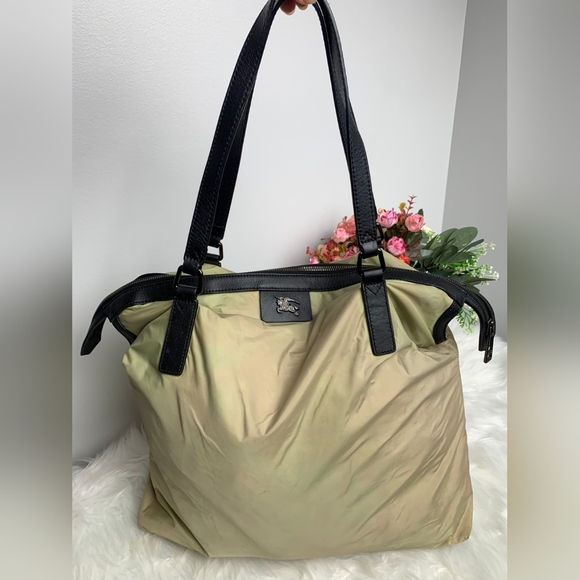 Burberry Military Green Nylon and Nylon Buckleigh Tote Bag - Picture 1 of 12